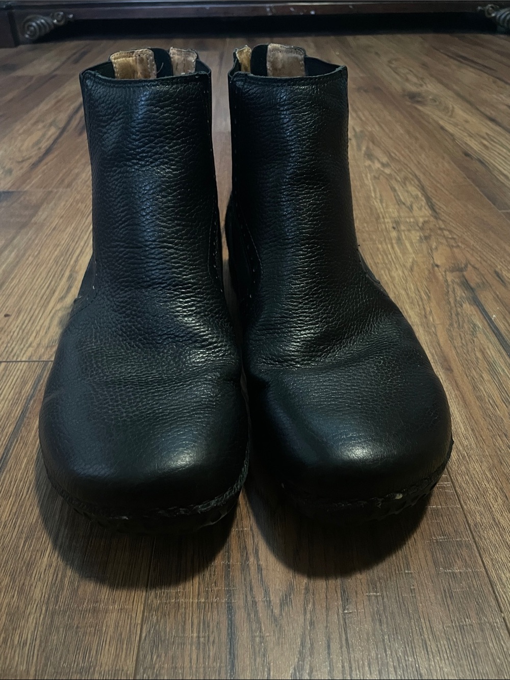 Alegria Men's Jony Black Leather Slip-On Chukka Ergonomic Comfort Boots Sz 47/14 - Picture 3 of 10